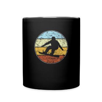 Snowboarding Retro - Tasse einfarbig - Schwarz - Vorne