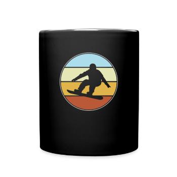 Snowboarding Retro - Tasse einfarbig - Schwarz - Vorne