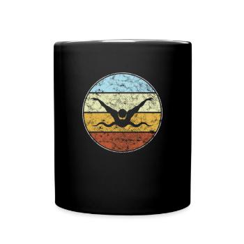 Natation Rétro - Mug uni - noir - Devant