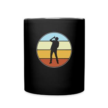 Sänger Retro - Tasse einfarbig - Schwarz - Vorne