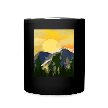 Montagnes de géocachette Father Son - Geocaching Geocacher - Mug uni - noir - Devant
