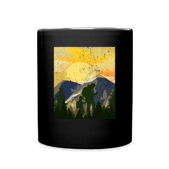 Montagnes de géocachette Father Son - Geocaching Geocacher - Mug uni - noir - Devant