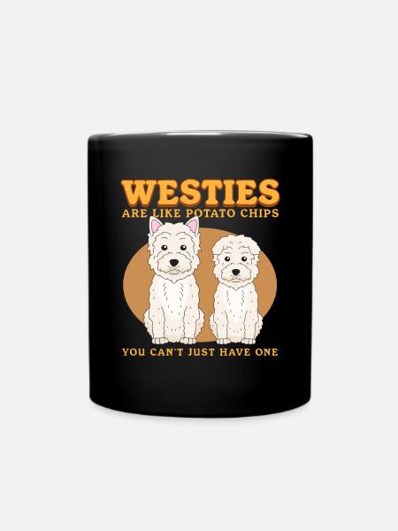 Westie Dogs West Highland Terrier Cadeau - Mug uni - noir