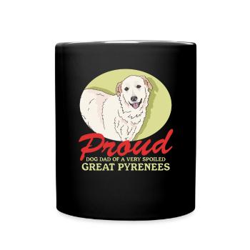 Chien de montagne des Pyrénées Papa Chiens Chien Propriétaire Cadeau - Mug uni - noir - Devant