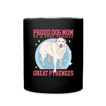 Chien de montagne des Pyrénées Maman Chien Propriétaire Cadeau - Mug uni - noir - Devant