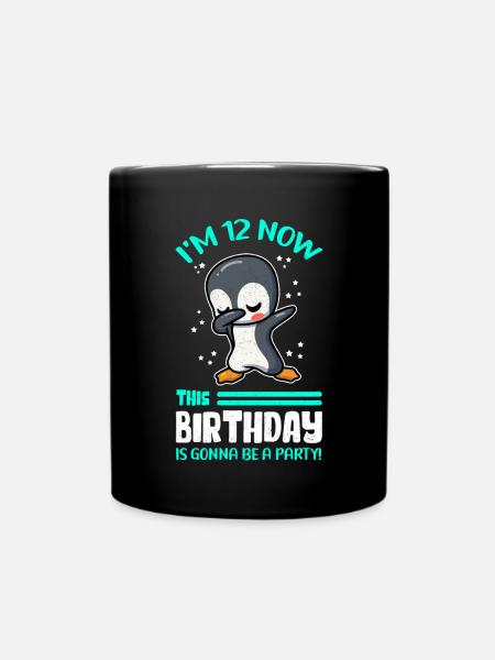 12. Geburtstag 12 Jahre Geschenkidee Geschenk - Tasse einfarbig - Schwarz