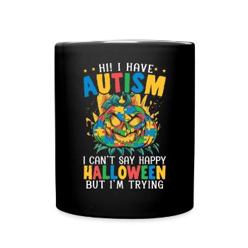 Autisme Halloween Trick ou Treat Sensibilisation à l’autisme - Mug uni - noir - Devant