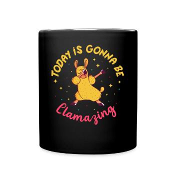 Today Is Gonna Be Llamazing Funny Llama - Full Colour Mug - black - Front