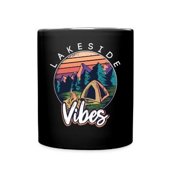 Lakeside-Vibes-Modus - Tasse einfarbig - Schwarz - Vorne
