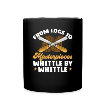 Woodworking carving carpenter - Full Colour Mug - black - Front