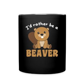 Je préfère être un castor - mignon castor - Mug uni - noir - Devant