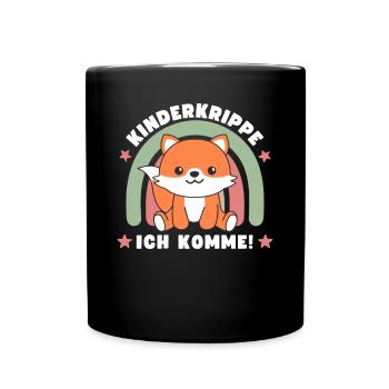 Kinderkrippe Ich Komme! Fuchs - Tasse einfarbig - Schwarz - Vorne