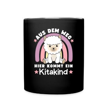 Aus Dem Weg Hier Kommt Ein Krippenkind Alpaka - Tasse einfarbig - Schwarz - Vorne