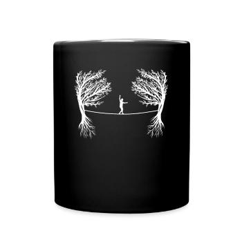 Balancieren Indoor Slackers Slackerliner Slackline - Tasse einfarbig - Schwarz - Vorne