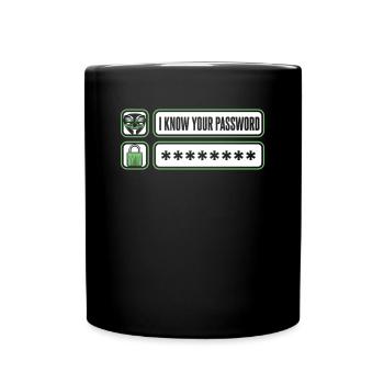 Je connais votre mot de passe Phishing Renifleur Grey Hat - Mug uni - noir - Devant