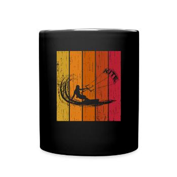 Retro Kite Kitesurfer - Full Colour Mug - black - Front
