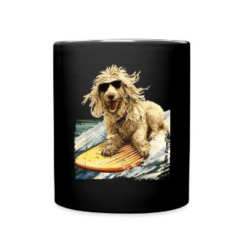 Maremmano Abruzzese German Shepherd Surfer - Full Colour Mug - black - Front