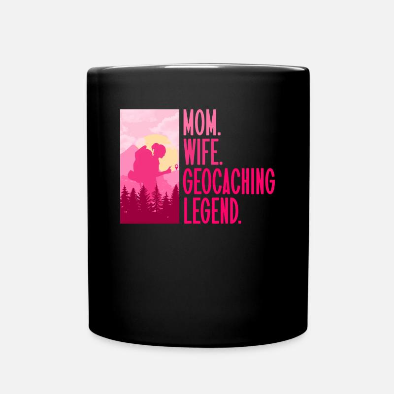 Mère. Femme. Légende du géocaching. - Géocaching - Mug uni - noir
