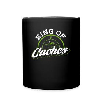 König der Caches - Geocaching Geocacher - Tasse einfarbig - Schwarz - Vorne