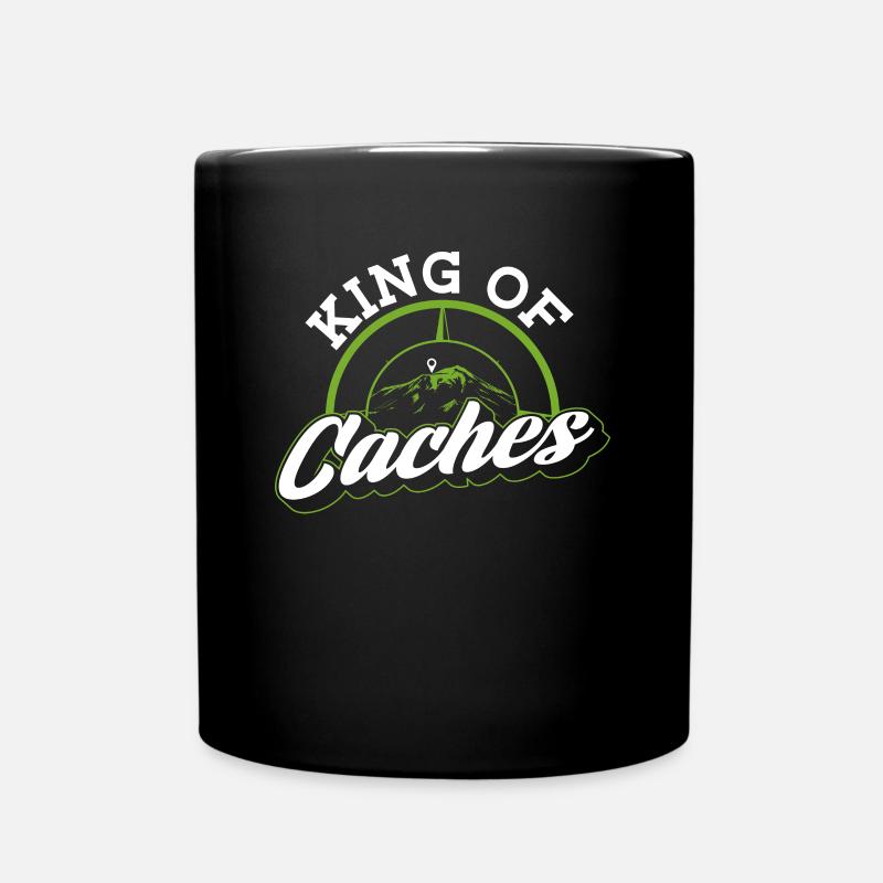 König der Caches - Geocaching Geocacher - Tasse einfarbig - Schwarz
