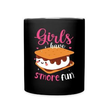 Marshmallow Camping Campfire Women Girls Have Smor - Full Colour Mug - black - Front