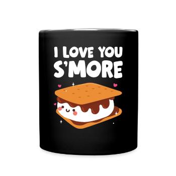 Mignon je t’aime Smore Camping Enfants Guimauve - Mug uni - noir - Devant