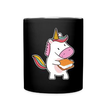 Camper Kids Mignon Smore Licorne Guimauve - Mug uni - noir - Devant