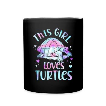 Sea Turtle Tortoise Watercolor - Tasse einfarbig - Schwarz - Vorne