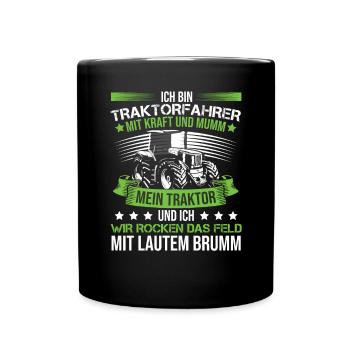 Ich bin Traktorfahrer - Tasse einfarbig - Schwarz - Vorne