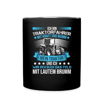 Traktor Sprüche Landwirt Geschenk Bauernhof - Tasse einfarbig - Schwarz - Vorne