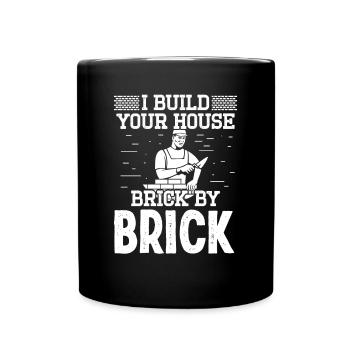 Mason Brick Par Brick Masonry House Builder - Mug uni - noir - Devant