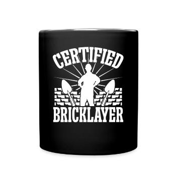 Master Mason Certified Bricklayer Masonry - Full Colour Mug - black - Front