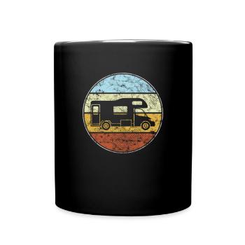 Camping-car rétro - Mug uni - noir - Devant