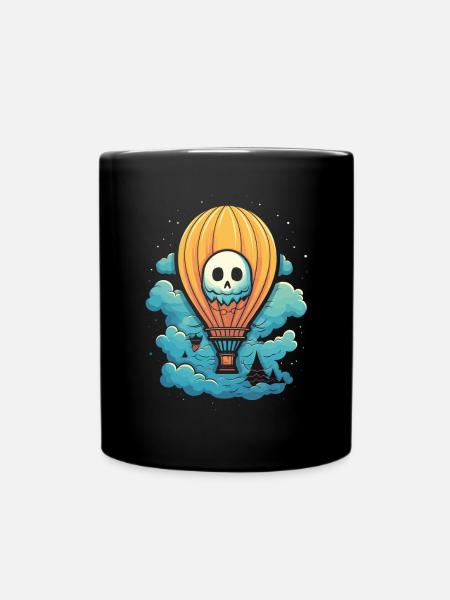 Balloon Halloween Trick Or Treat Spooky Boo Ghost - Full Colour Mug - black