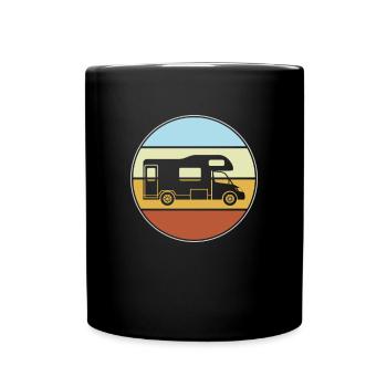 Camping-car rétro - Mug uni - noir - Devant