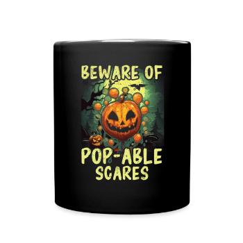Balloon Halloween Trick Or Treat Spooky Boo Ghost - Full Colour Mug - black - Front