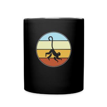 Affe Retro - Tasse einfarbig - Schwarz - Vorne