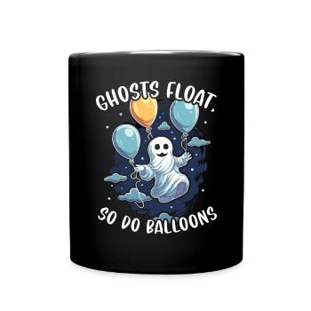 Ballon Halloween Süßes oder Saures Spooky Boo Ghost - Tasse einfarbig - Schwarz - Vorne