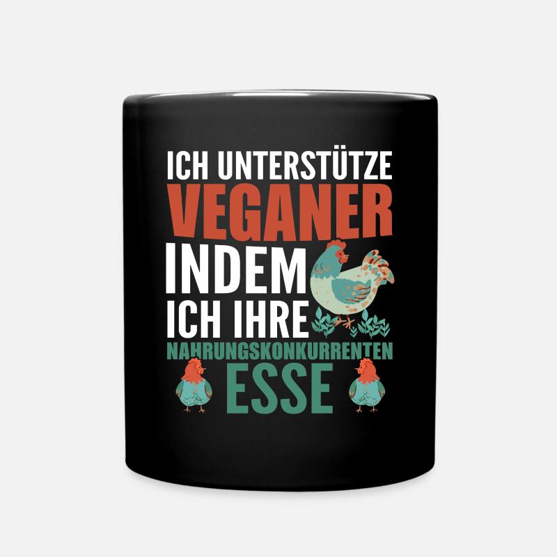 Veganer Vegetarierer Essen - Tasse einfarbig - Schwarz