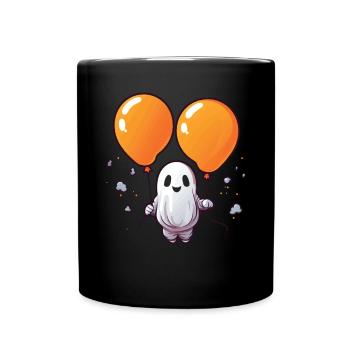Ballon Halloween Süßes oder Saures Spooky Boo Ghost - Tasse einfarbig - Schwarz - Vorne