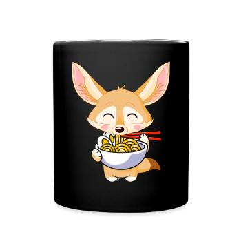 Fennec Foxes Food Ramen Noodles Fennec Foxes - Full Colour Mug - black - Front