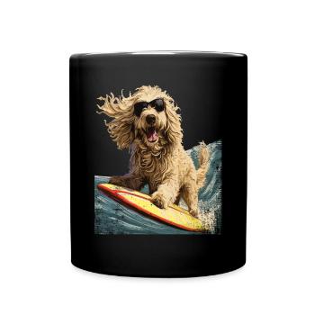 Maremmano Abruzzese German Shepherd Surfer - Full Colour Mug - black - Front
