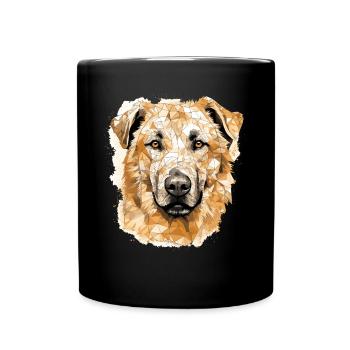 Kangal Dog Race Dog Visage Chien Polygone - Mug uni - noir - Devant