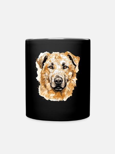 Kangal Dog Race Dog Visage Chien Polygone - Mug uni - noir