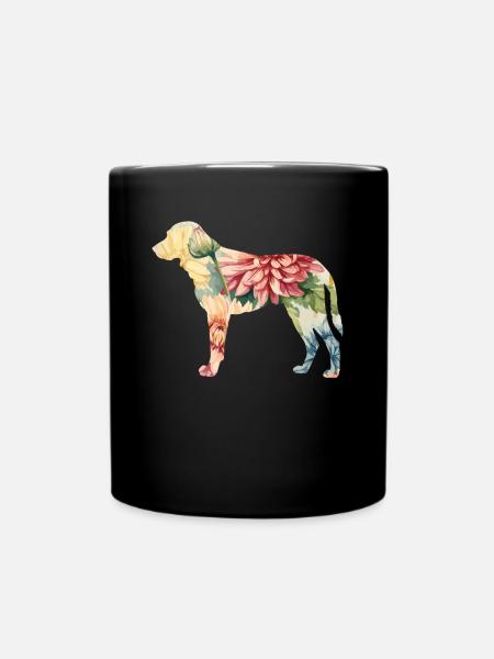 Kangal Schäferhund Hunderasse Floral - Tasse einfarbig - Schwarz