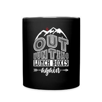 Back on the hunt for packed lunches - Geocaching - Full Colour Mug - black - Front
