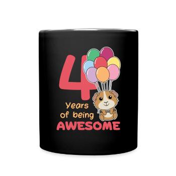 Cochons d’Inde pour les enfants de 4ème anniversaire quatre - Mug uni - noir - Devant