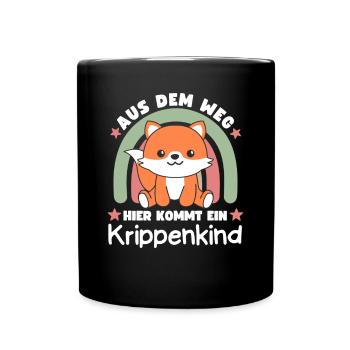 Aus Dem Weg Hier Kommt Ein Krippenkind Fuchs - Tasse einfarbig - Schwarz - Vorne