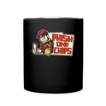 Phish And Chips Phishing Sniffer Social - Tasse einfarbig - Schwarz - Vorne