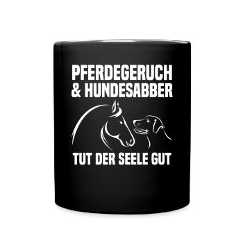 Pferde Pferdeliebhaber Hundeliebhaber Hunde - Tasse einfarbig - Schwarz - Vorne